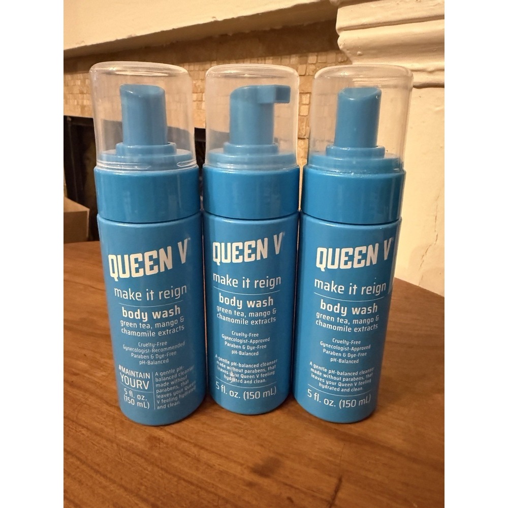 (3) QUEEN V Make it Reign V Intimate Feminine Female Body Wash 5 oz Foaming